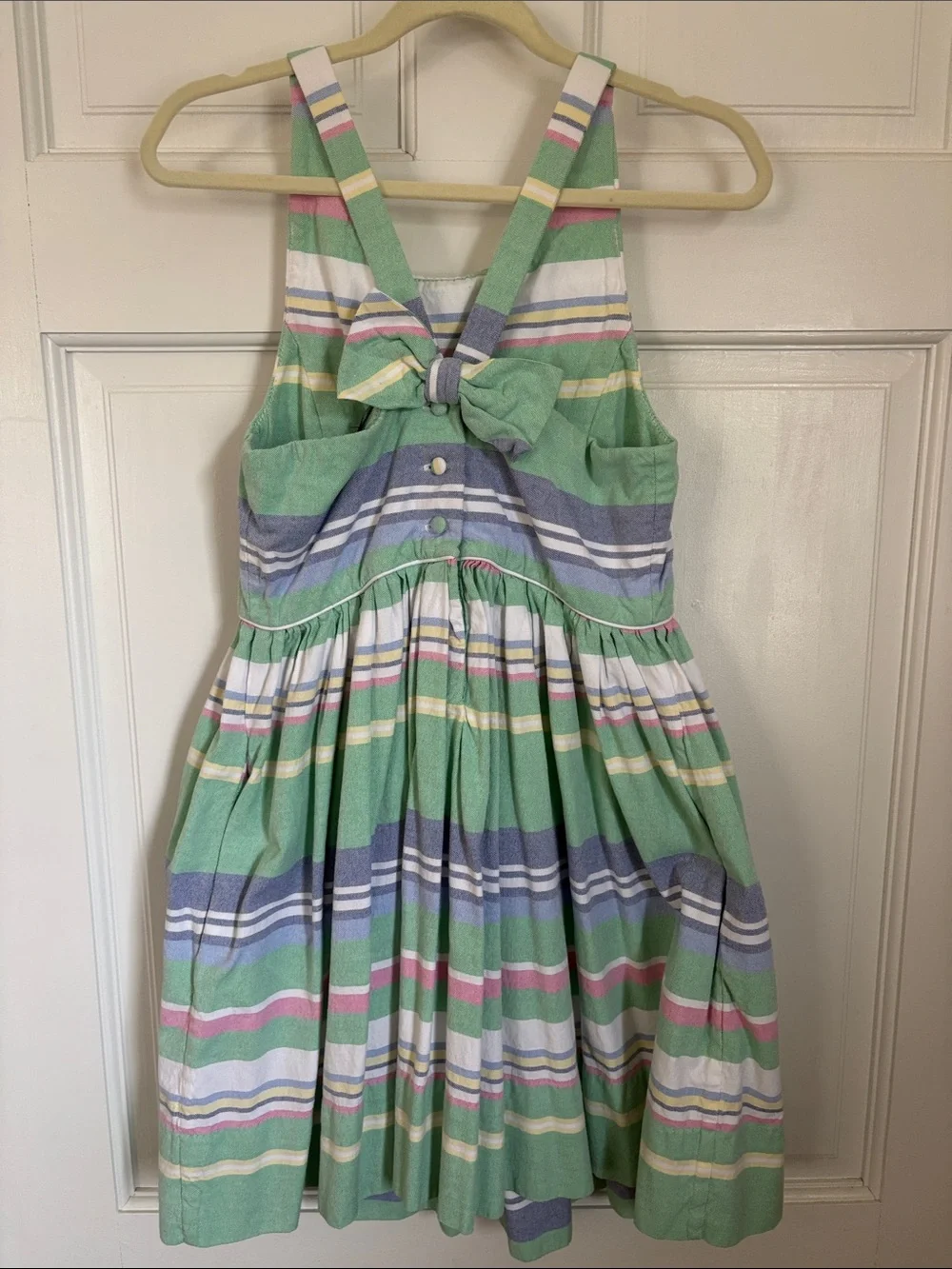Ralph Lauren Green Pastel Stripe Sleeveless Dress